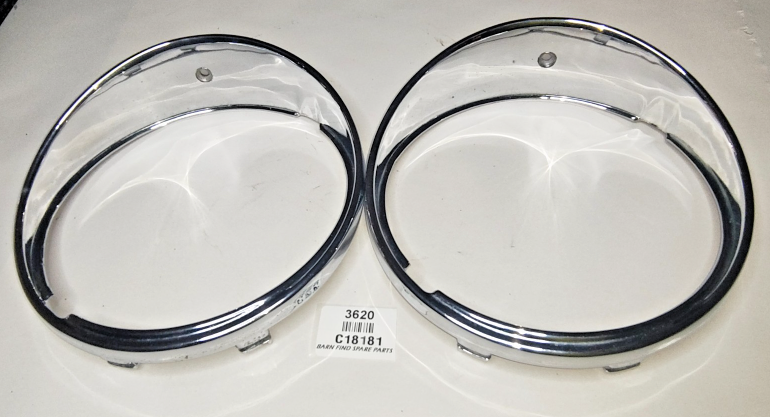 JAGUAR DAIMLER Original pair METAL Chrome 5.75" inner headlamp trim/rims C181815