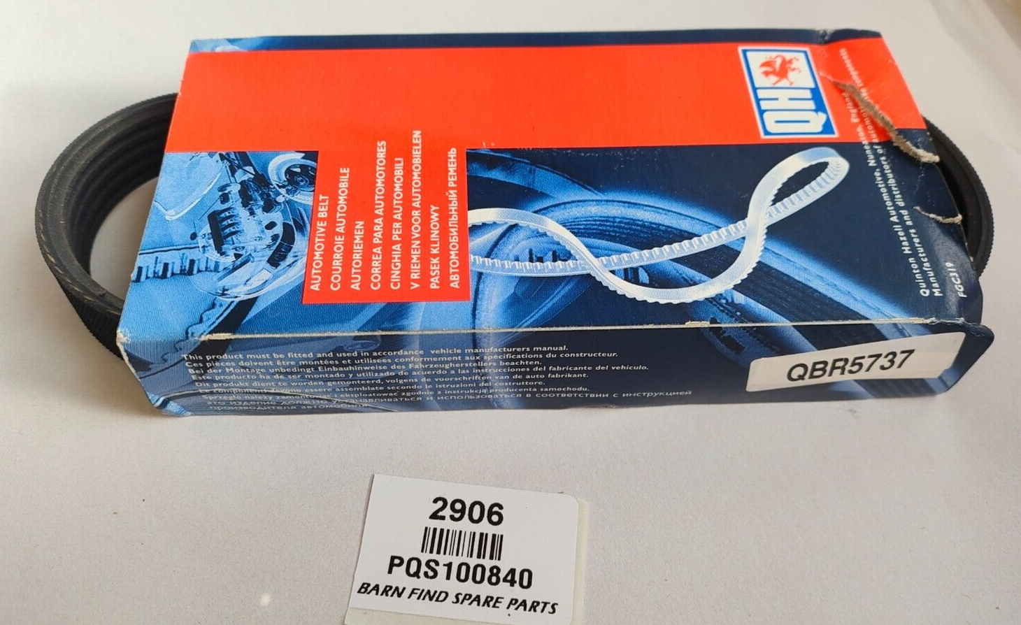 Quinton Hazell QBR5737 V-RIBBED Drive Belt PQS100840 New Old Stock2
