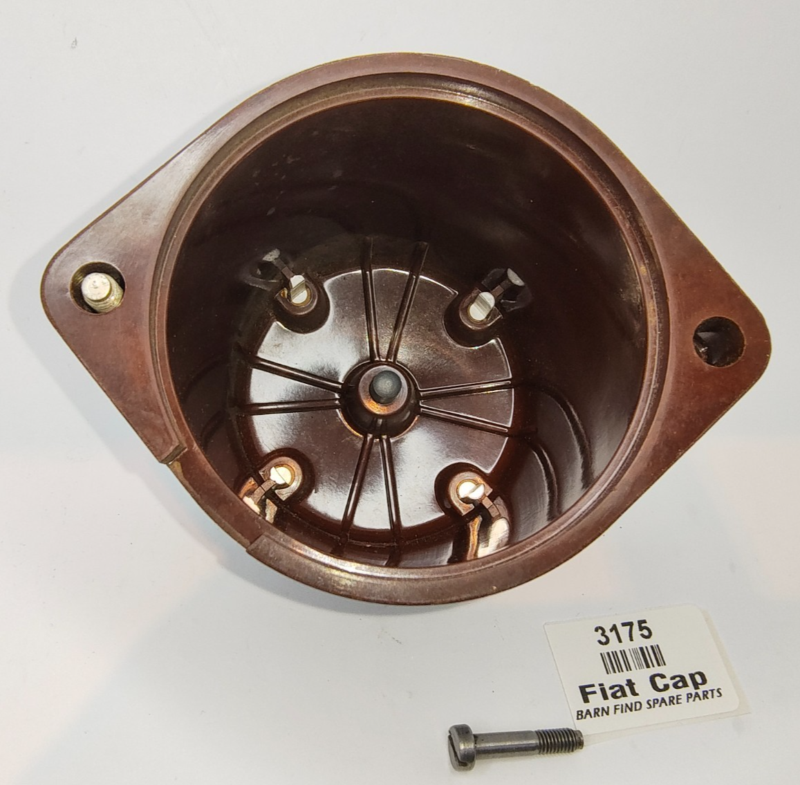 Fiat 850 124 ignition distributor cap brown, New Old Stock.5