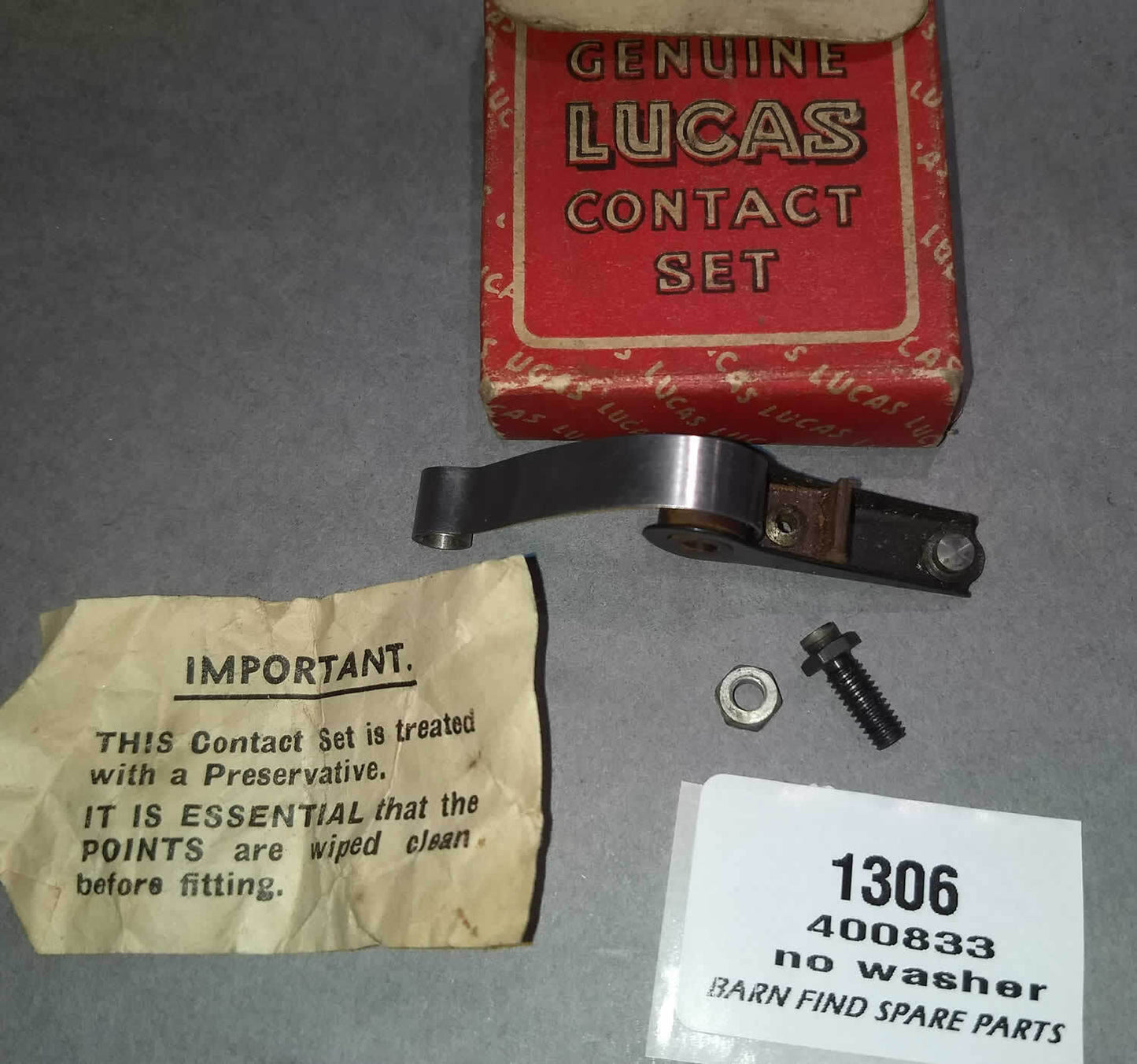 Lucas Ignition Contact Set 400833 missing washer1