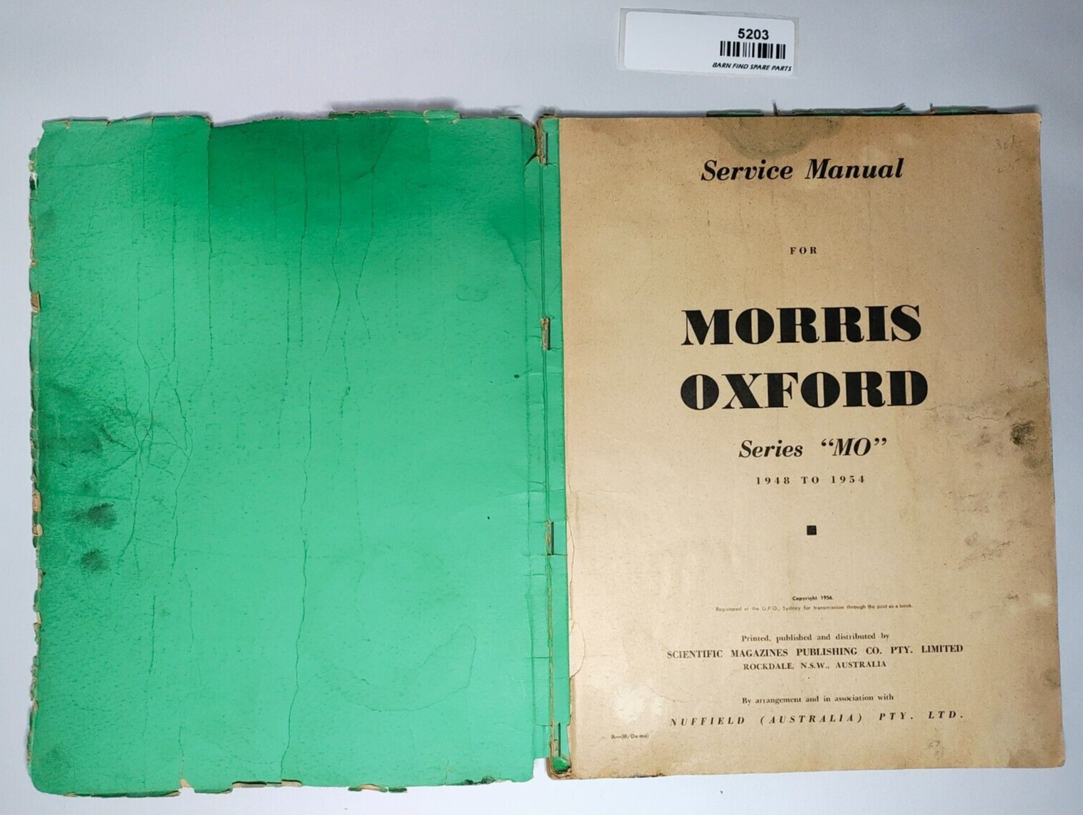 Morris Oxford Series 'MO' 1948 to 1954 service manual soft cover 1956 edition3