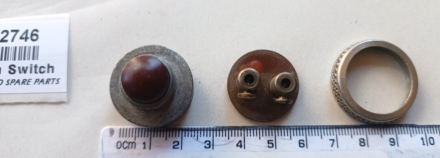 Vintage red/brown Bakelite Push button starter ignition switch screw connectors6