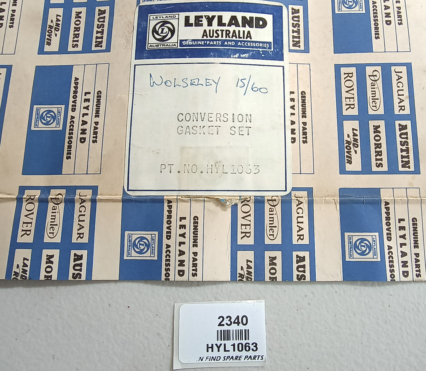 Conversion Gasket Set (Incomplete) HYL1063. New Old Stock1