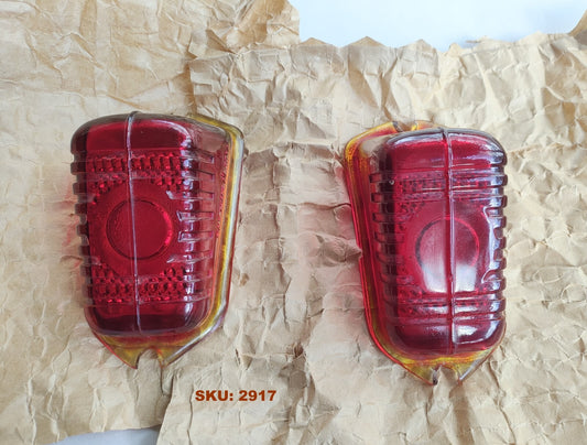 Lucas RUBY GLASS Tail Lights lenses L471 New Old Stock - pair0