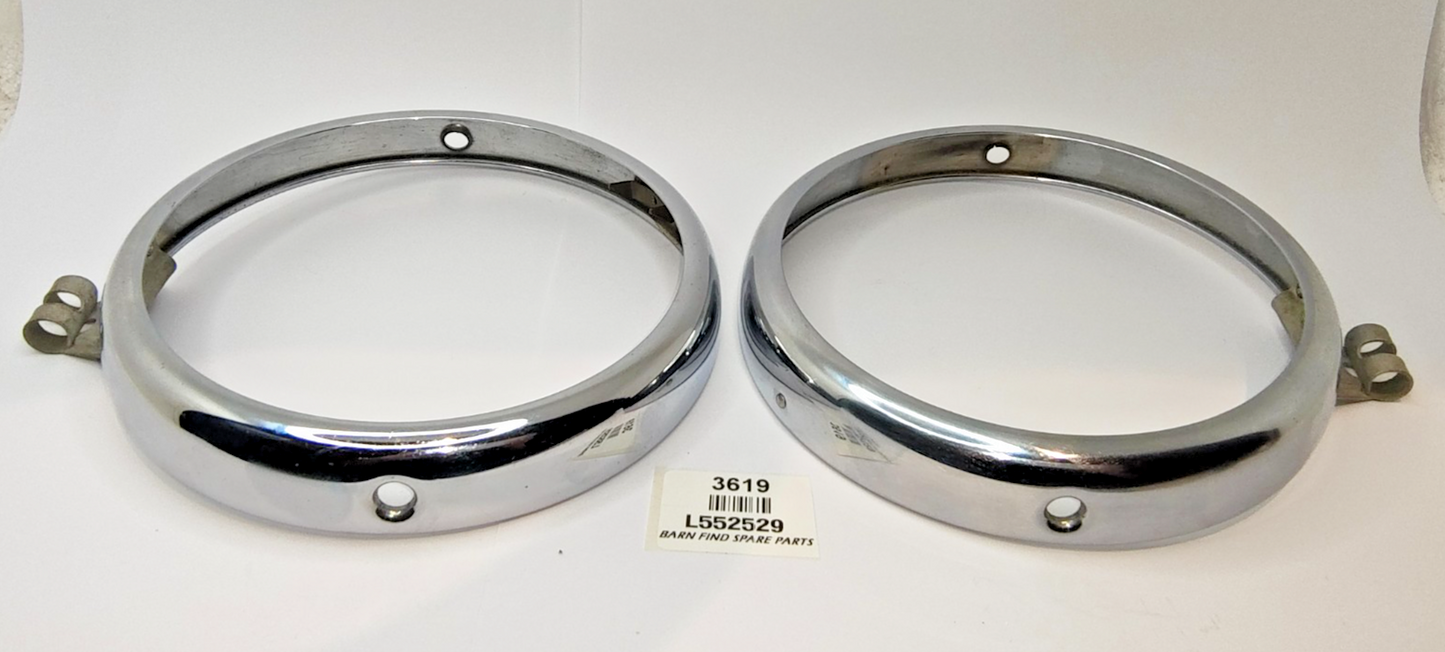 Lucas Original Morris Minor 2 door pair METAL chrome headlamp trim rings L5525291