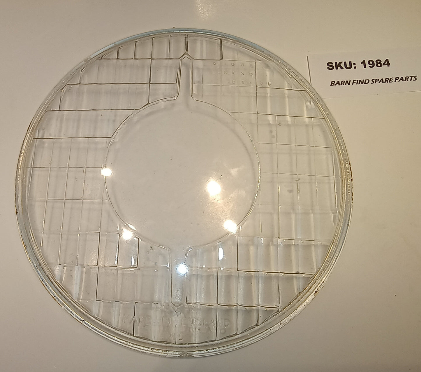 Genuine Original USED 37-0461 Lucas J Lamp 7 inch Flat Headlight Glass Lens M50