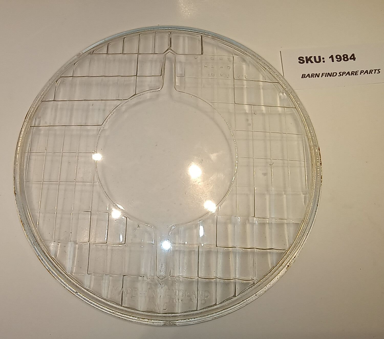 Genuine Original USED 37-0461 Lucas J Lamp 7 inch Flat Headlight Glass Lens M50