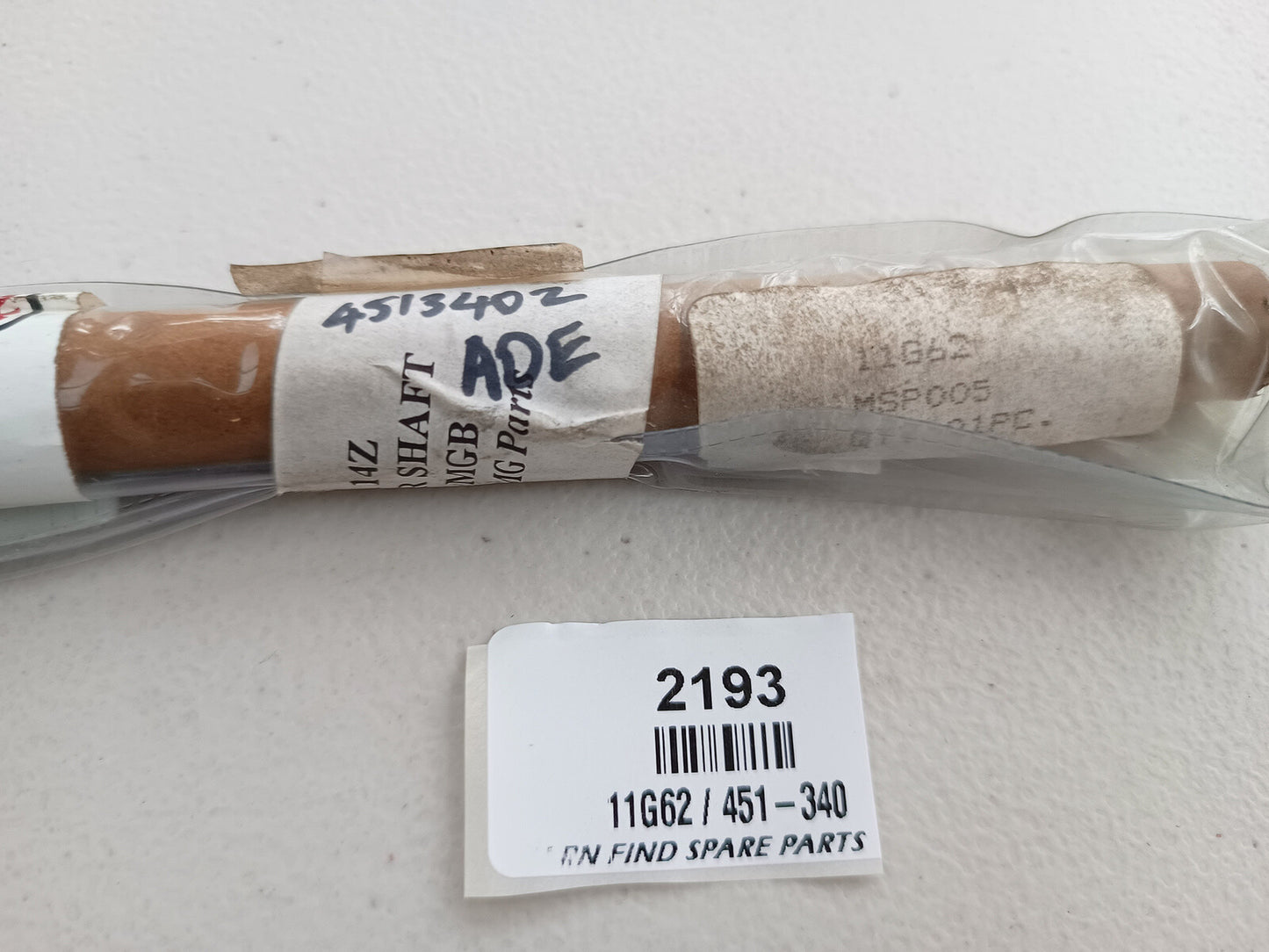 MG Rocker Shaft  11G62 / 451-340, New Old Stock1