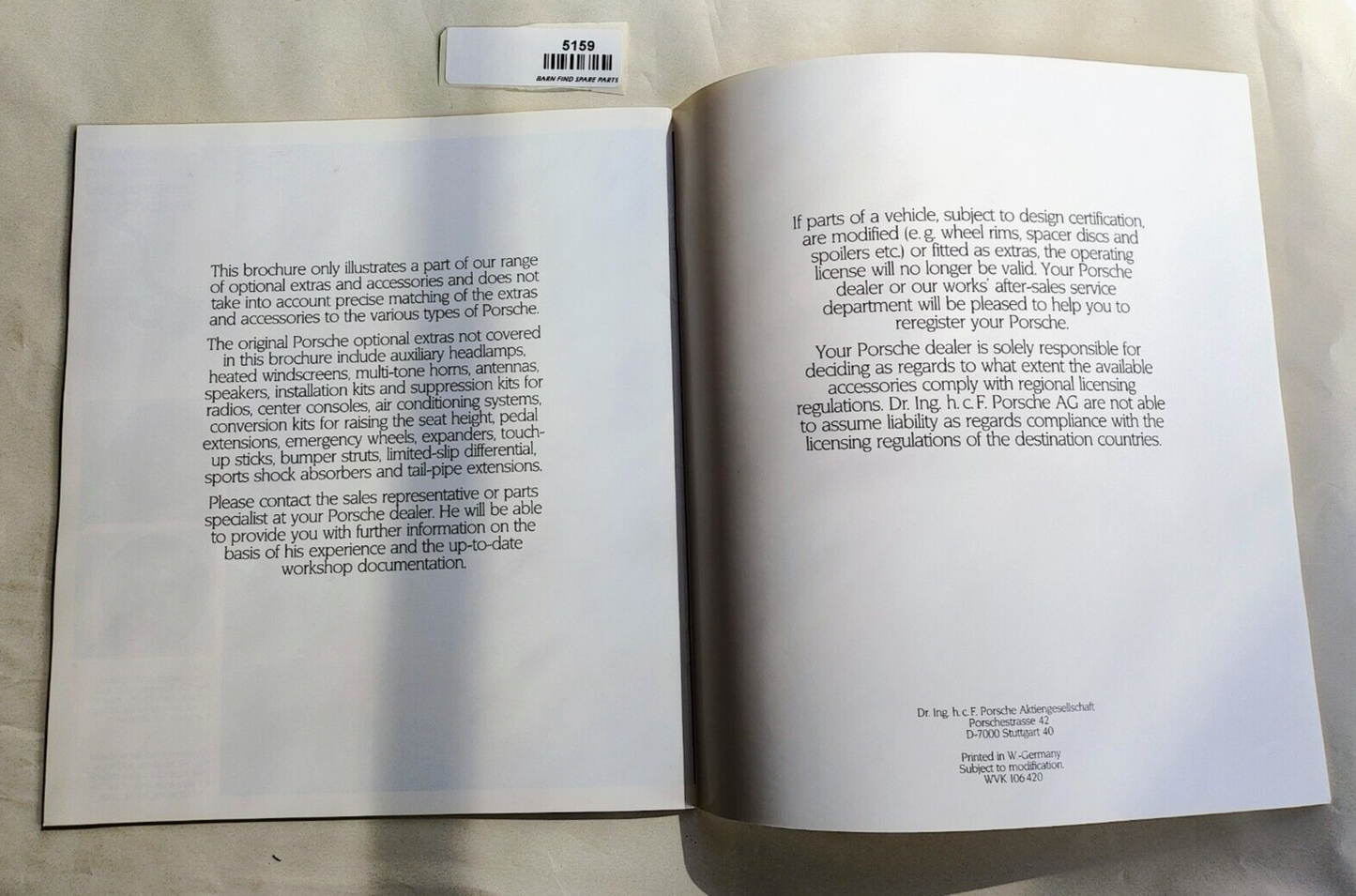 Porsche Christophorus Magazine #177 June 1985 & Porsche Accessories catalogue9