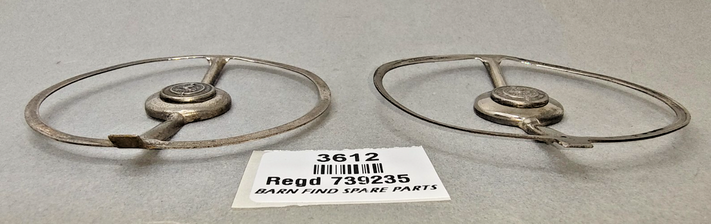 Two original Lucas King of the Road twin-arm antiglare bulb shields Regd 73923514