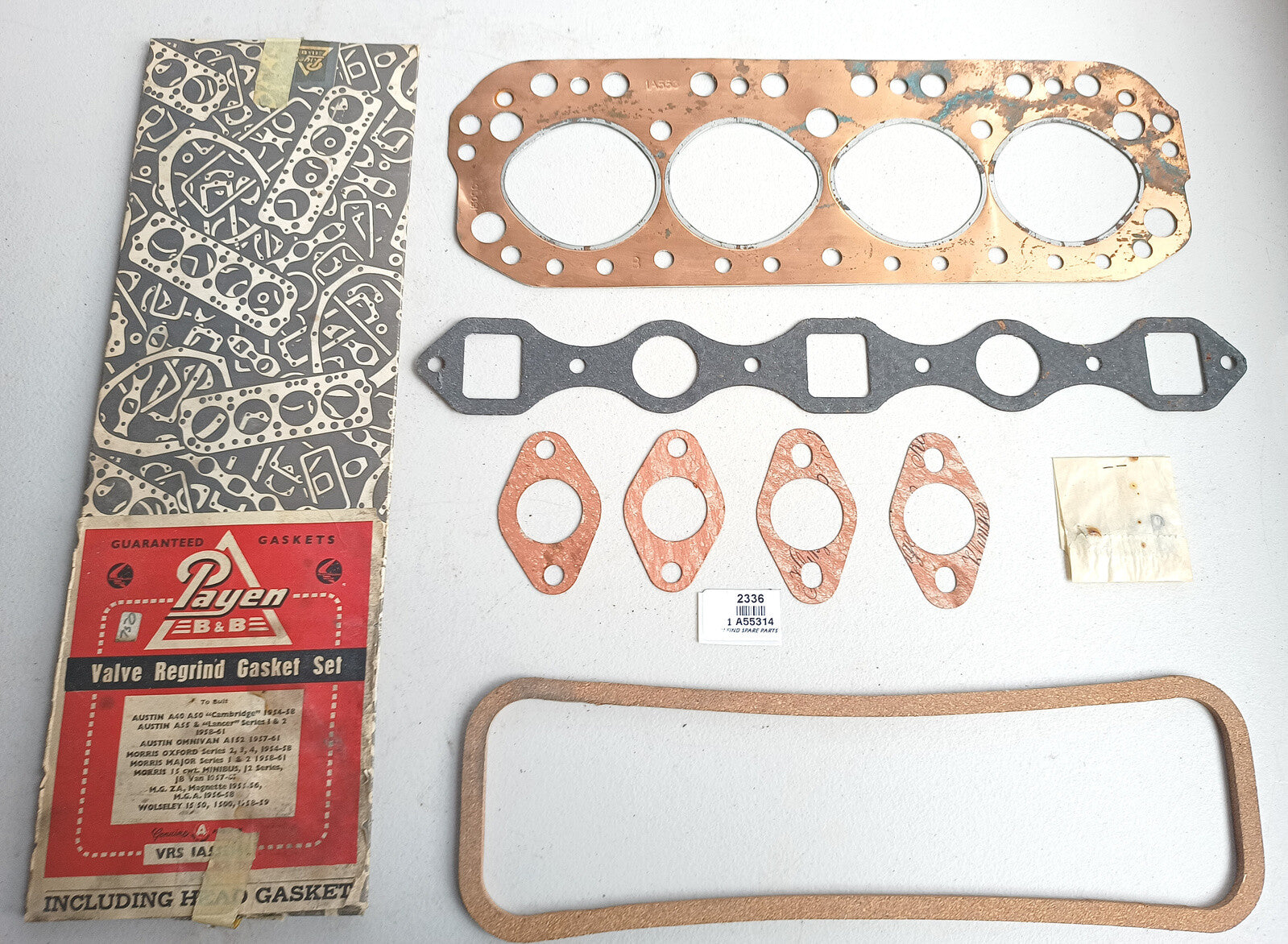 Valve Regrind Gasket set (incomplete) 1 A55314, New Old Stock 0