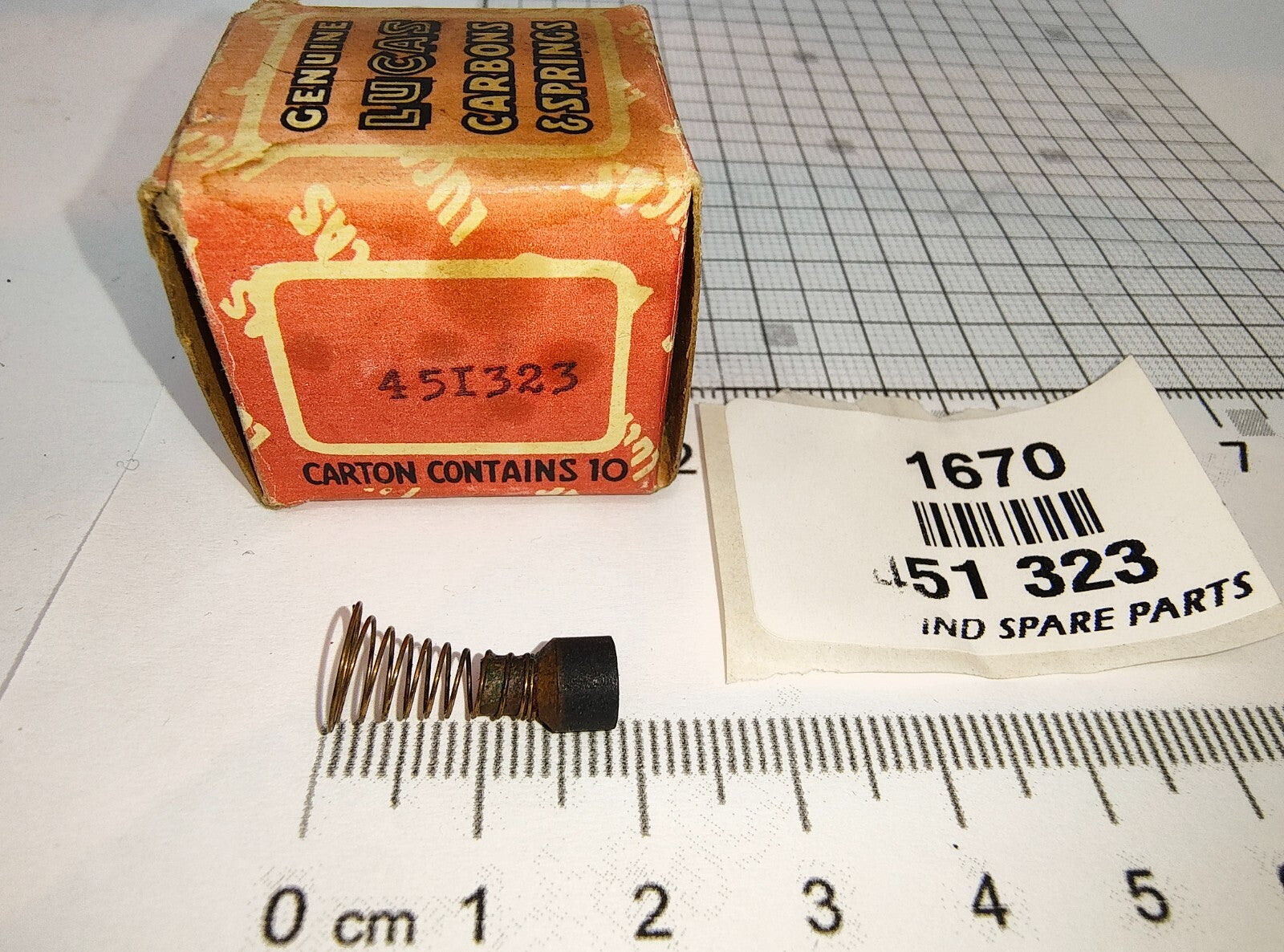 Original NOS Lucas Carbon & Spring 451323 Box of 101