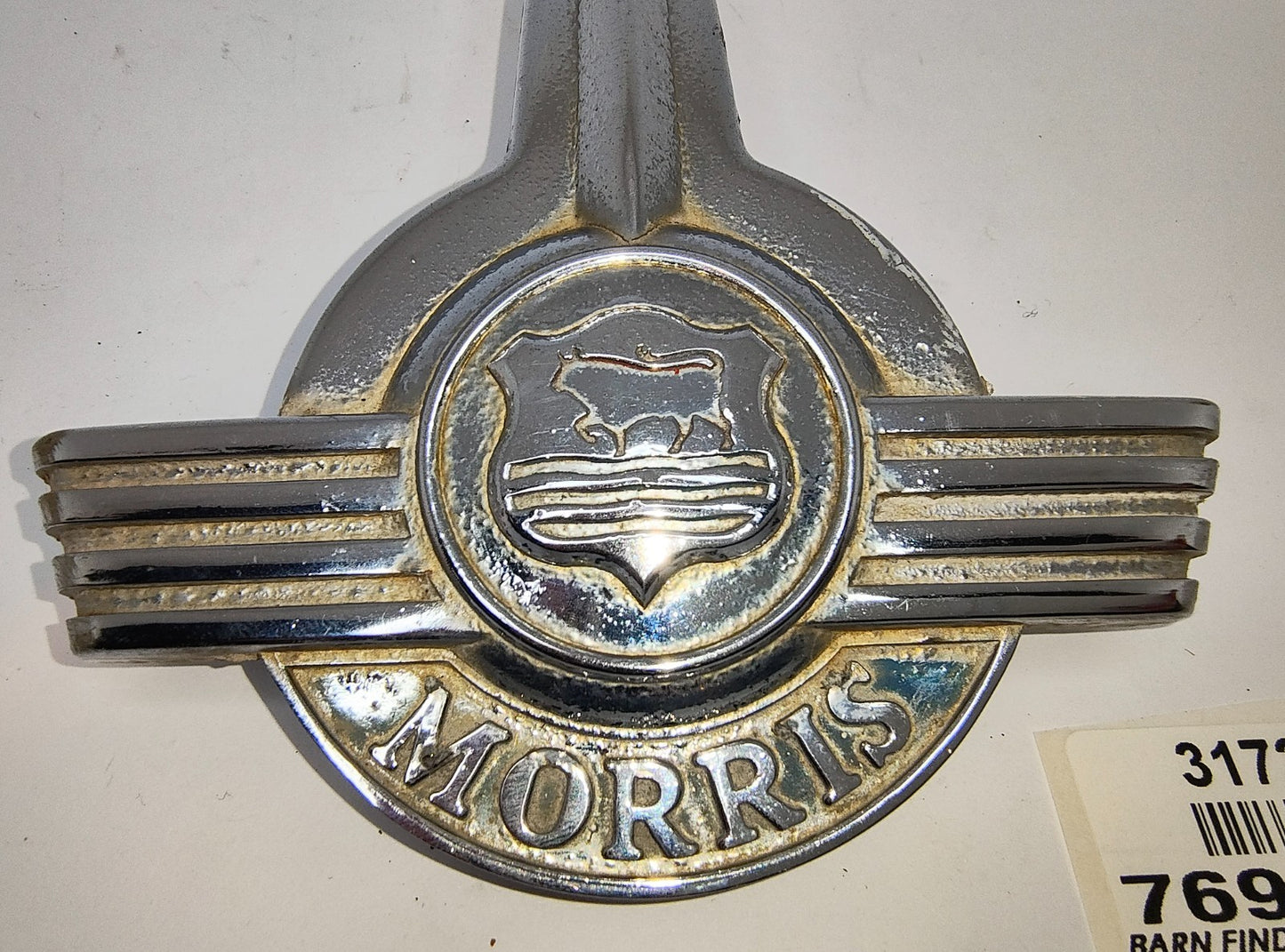 Original Morris 1000 bonnet hood chrome emblem good used 7690412