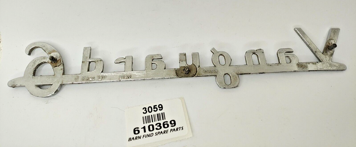 Original 10" 25cm vintage Vanguard 6 chrome emblem badge large J Fray Ltd 6103695