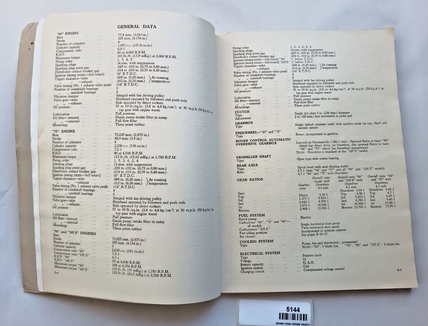 Rover P4 60 75 90 105 Saloon 1957-58 Owners Instruction & Maintenance manual9