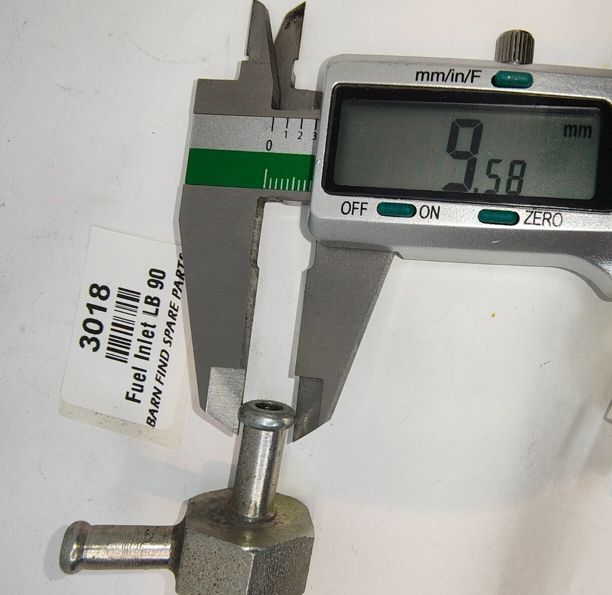 SU Carburettor NOS Fuel Bowl large bolt push on clamp style 90 degree 9.5mm 3/8"7