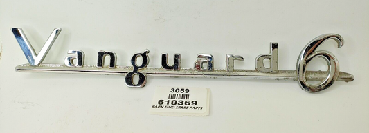 Original 10" 25cm vintage Vanguard 6 chrome emblem badge large J Fray Ltd 6103690