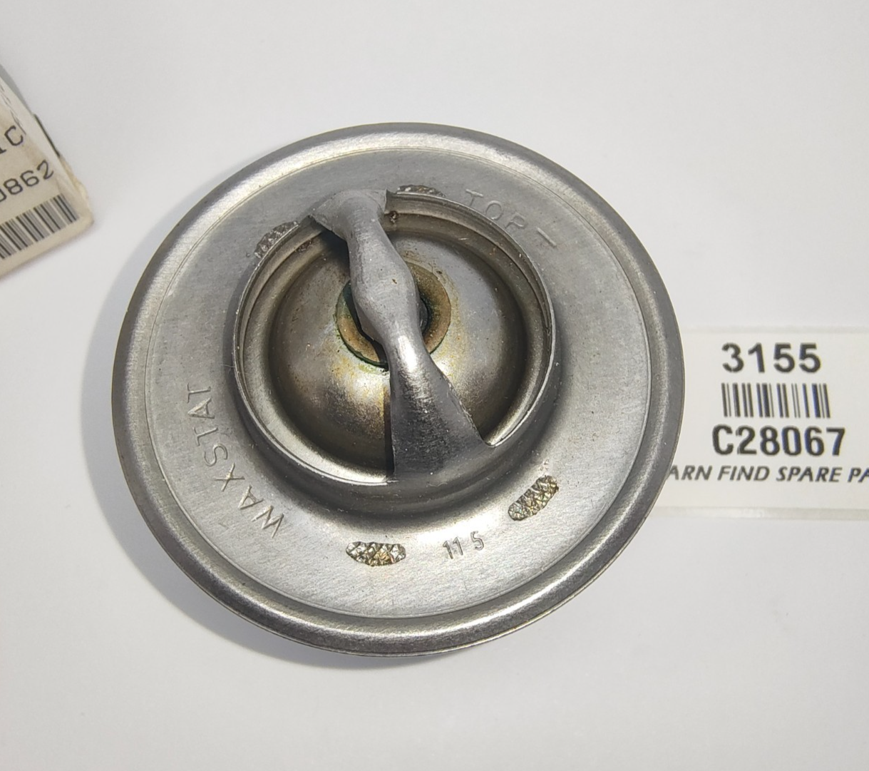74 Degree Waxstat Spring Loaded C28067 Jaguar thermostat New Old Stock2