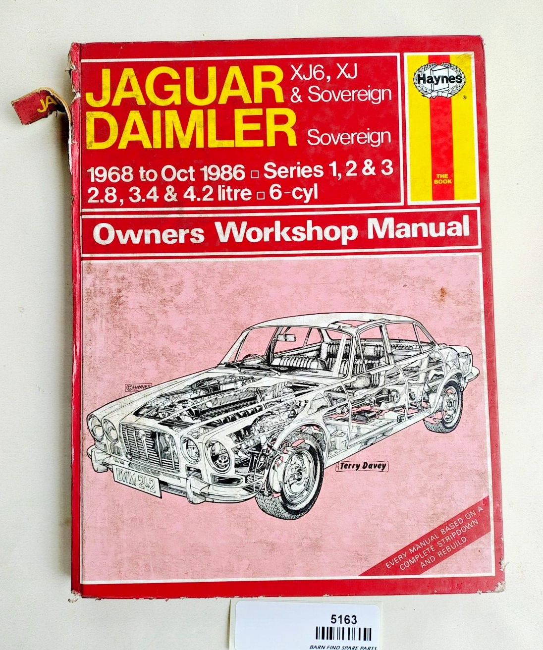 Hardcover Jaguar Daimler Sovereign XJ6 Series 1 2 & 3 1968-1986 Haynes Manual0