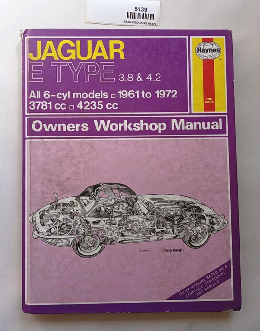 Jaguar E TYPE 3.8 & 4.2  6 Cylinder models HAYNES Owners workshop manual hard0